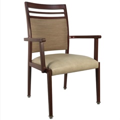 Pierce Wood-Look Metal Seating